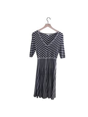 BODEN navy and gray sweater fit and flare dress 8